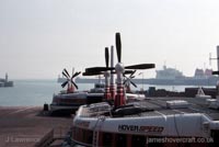 The SRN4 with Hoverspeed in Dover - The SRN4s lined up on the pad ready to go (Pat Lawrence).